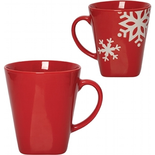 Custom snowflake red mug which makes for a useful gift with a festive feel.