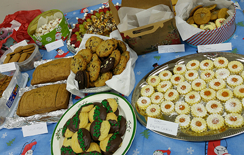 Entripy's baking cookie contest with festive goods for all employees.