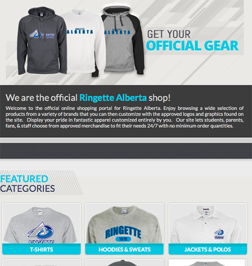 EntripyShops store created by Ringette Alberta for their custom apparel.