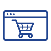 Shopping cart icon to shop online on Entripy for custom clothing orders.