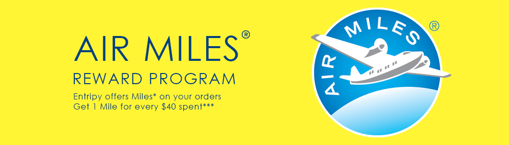 Entripy offers AirMiles to customers making an online transaction for their custom apparel and promotional products.