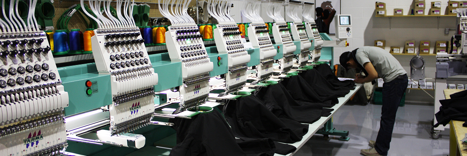 embroider custom jackets for client orders. - methods of printing