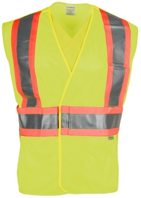 This Custom tearaway Mesh Vest puts your safety first. Made with 100% polyester mesh fabric and features a 5-point tear away.
