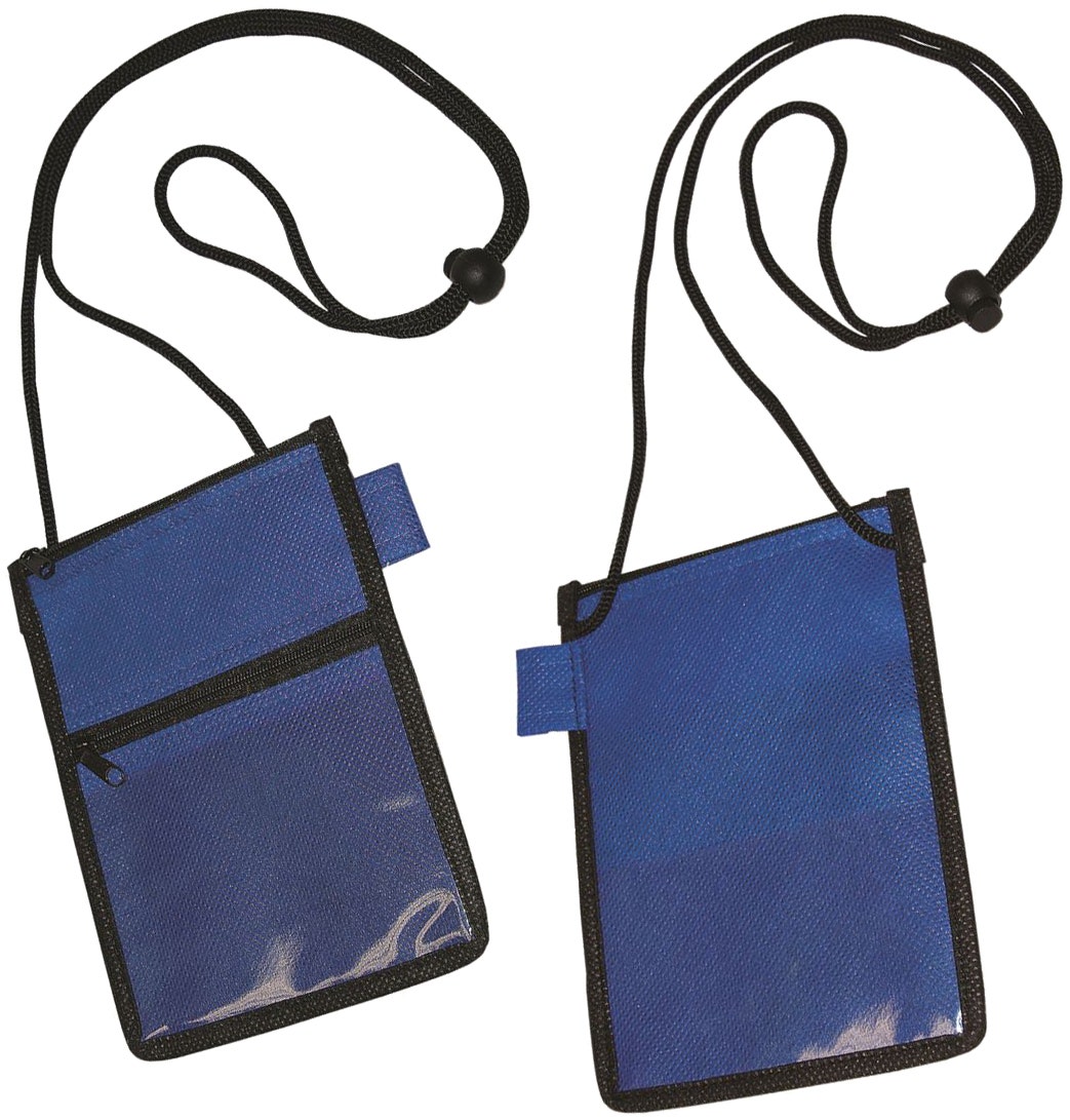 Custom badge holders for IDs at trade shows used for identification and custom promotional giveaways.
