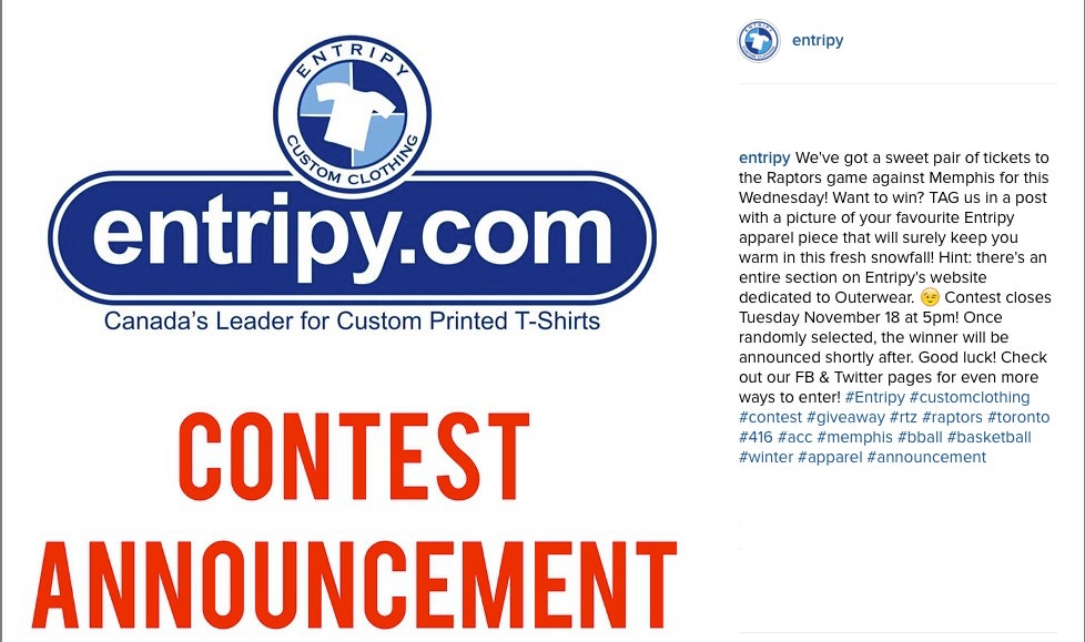 Online contests as incentives to engage with social media followers.